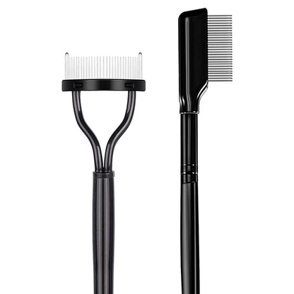 2er Set Wimpernkamm, Wimpernseparator aus Edelstahl, Wimpernbürste zum Trennen und Kämmen, Make-up-Werkzeug für perfekte Wimpern