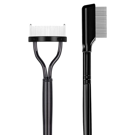 2er Set Wimpernkamm, Wimpernseparator aus Edelstahl, Wimpernbürste zum Trennen und Kämmen, Make-up-Werkzeug für perfekte Wimpern