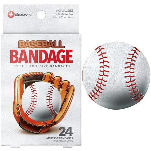 BioSwiss Baseball-förmige selbstklebende Pflaster, 24 Stück, Latexfrei, Sterile Wundversorgung