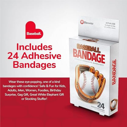 BioSwiss Baseball-förmige selbstklebende Pflaster, 24 Stück, Latexfrei, Sterile Wundversorgung