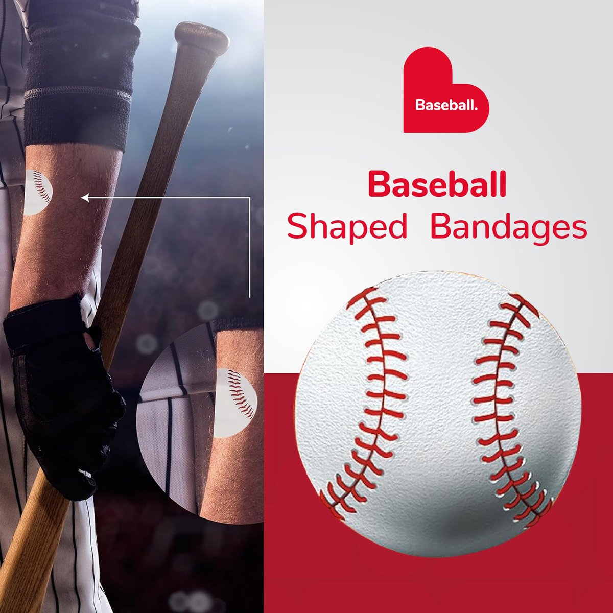 BioSwiss Baseball-förmige selbstklebende Pflaster, 24 Stück, Latexfrei, Sterile Wundversorgung