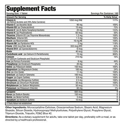 Bronson ONE Daily Men’s Complete Multivitamin Multimineral Once-Daily Multi für aktive Männer, 180 Tabletten