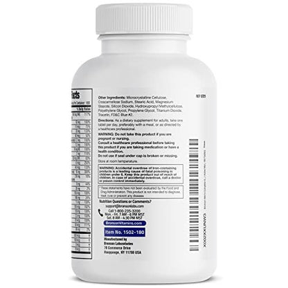 Bronson ONE Daily Men’s Complete Multivitamin Multimineral Once-Daily Multi für aktive Männer, 180 Tabletten
