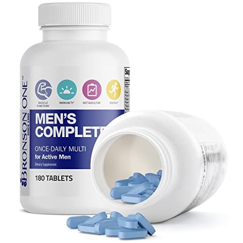Bronson ONE Daily Men’s Complete Multivitamin Multimineral Once-Daily Multi für aktive Männer, 180 Tabletten