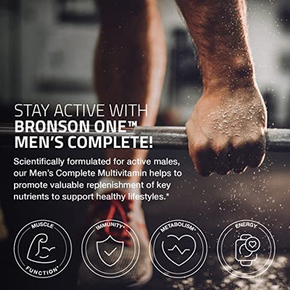 Bronson ONE Daily Men’s Complete Multivitamin Multimineral Once-Daily Multi für aktive Männer, 180 Tabletten