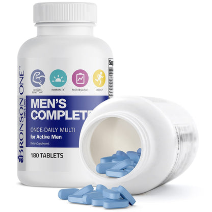 Bronson ONE Daily Men’s Complete Multivitamin Multimineral Once-Daily Multi für aktive Männer, 180 Tabletten