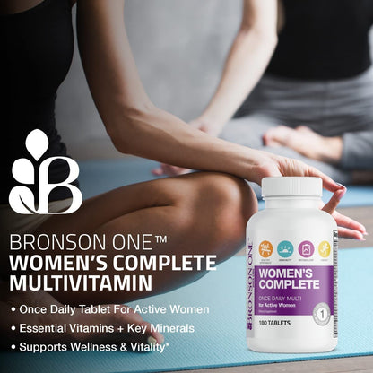 Bronson ONE Daily Frauen Multivitamin Komplett – Tägliches Multimineral für aktive Frauen, 180 Tabletten