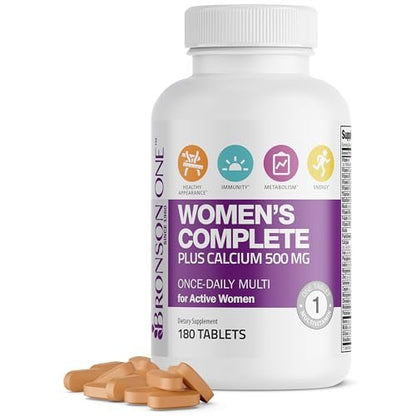 Bronson ONE Daily Frauen Multivitamin Komplett – Tägliches Multimineral für aktive Frauen, 180 Tabletten