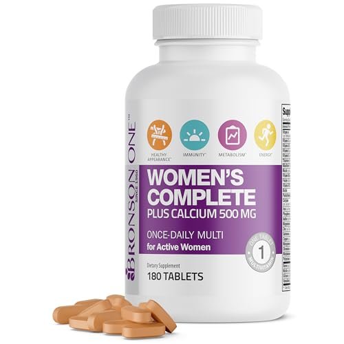 Bronson ONE Daily Frauen Multivitamin Komplett – Tägliches Multimineral für aktive Frauen, 180 Tabletten