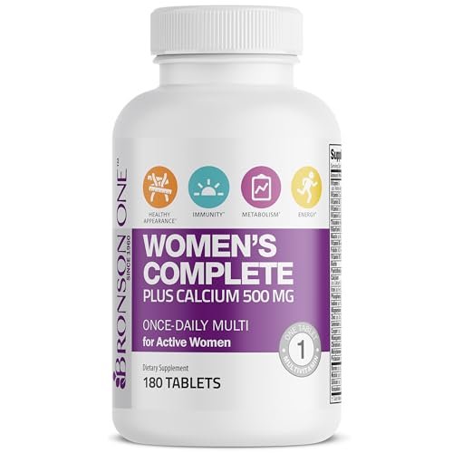 Bronson ONE Daily Frauen Multivitamin Komplett – Tägliches Multimineral für aktive Frauen, 180 Tabletten