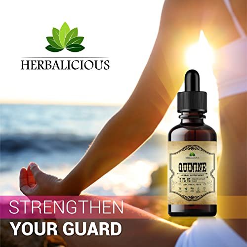 HERBALICIOUS Chinin-Flüssigextrakt 60ml – Natürliche Hilfe bei Restless Legs Syndrom, Wadenkrämpfen & Verdauung – Cinchona Officinalis Rinden Tinktur für Krämpfe, Immunsystem & Wohlbefinden