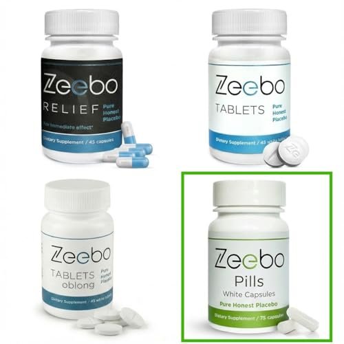 Zeebo - Weiße Kapseln Placebo-Pillen, Ohne Logo, Inert, Größe 2, 75 Vegane Kapseln, Laktosefrei, Zuckerfrei, Ohne Künstliche Farbstoffe für Kinder, Erwachsene, Senioren