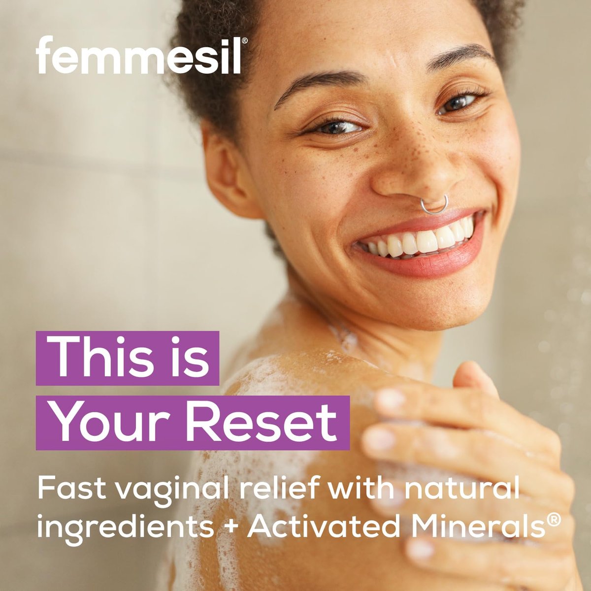 Femmesil Vaginaler Antimykotika-Seife gegen Hefepilzinfektionen für Frauen, vaginaler Juckreiz und Reizungen, dermatologisch getestet & hypoallergen zertifiziert. All-natürliche Vaginalseife (75 g)