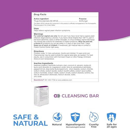 Femmesil Vaginaler Antimykotika-Seife gegen Hefepilzinfektionen für Frauen, vaginaler Juckreiz und Reizungen, dermatologisch getestet & hypoallergen zertifiziert. All-natürliche Vaginalseife (75 g)