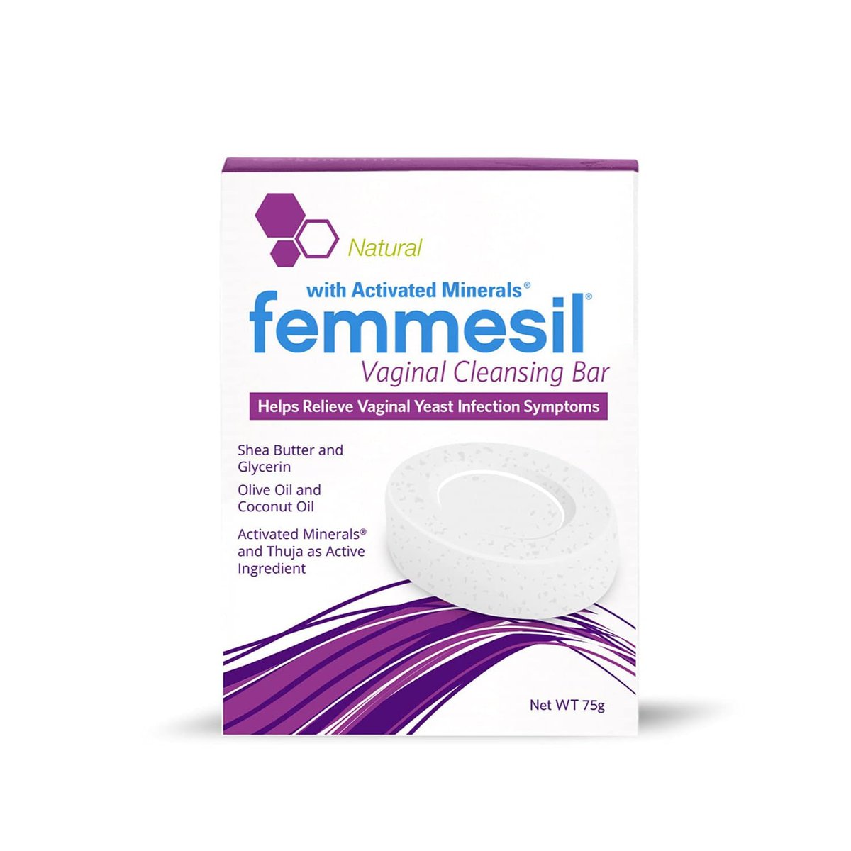 Femmesil Vaginaler Antimykotika-Seife gegen Hefepilzinfektionen für Frauen, vaginaler Juckreiz und Reizungen, dermatologisch getestet & hypoallergen zertifiziert. All-natürliche Vaginalseife (75 g)