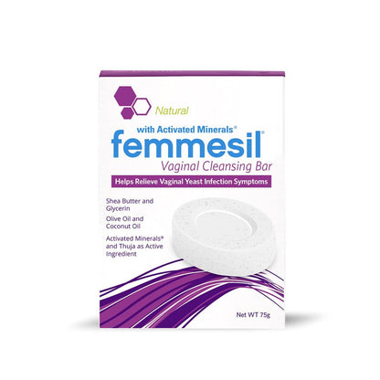 Femmesil Vaginaler Antimykotika-Seife gegen Hefepilzinfektionen für Frauen, vaginaler Juckreiz und Reizungen, dermatologisch getestet & hypoallergen zertifiziert. All-natürliche Vaginalseife (75 g)