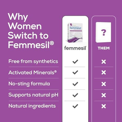 Femmesil Vaginaler Antimykotika-Seife gegen Hefepilzinfektionen für Frauen, vaginaler Juckreiz und Reizungen, dermatologisch getestet & hypoallergen zertifiziert. All-natürliche Vaginalseife (75 g)
