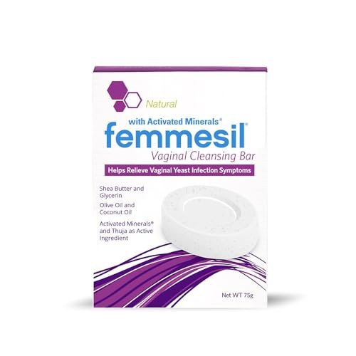 Femmesil Vaginaler Antimykotika-Seife gegen Hefepilzinfektionen für Frauen, vaginaler Juckreiz und Reizungen, dermatologisch getestet & hypoallergen zertifiziert. All-natürliche Vaginalseife (75 g)