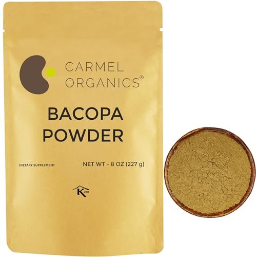 CARMEL ORGANICS Bacopa Monnieri / Brahmi Pulver – 227 g (8 Unzen) – Reines & natürliches Bacopa-Pulver, Non-GMO, ohne Zusatzstoffe