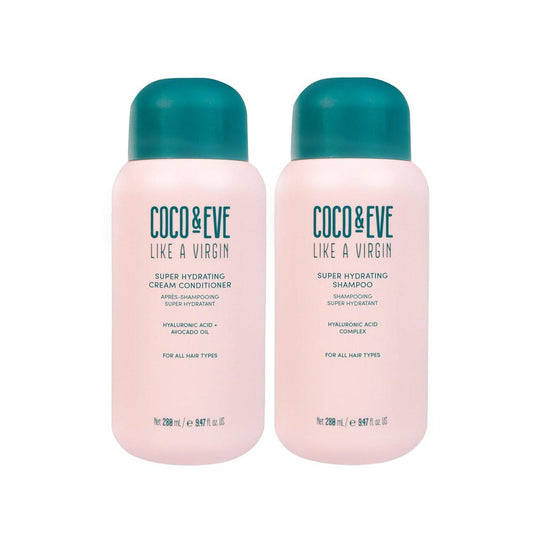 Coco & Eve Like a Virgin Shampoo & Conditioner Bundle – Sulfatfreie Haarpflege mit Arganöl, Kokos- und Avocadoöl für trockenes, geschädigtes und coloriertes Haar, Anti-Frizz (2 × 250 ml)