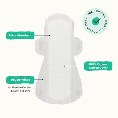 The Honey Pot Company - Kräuterpads für Frauen - Bio Inkontinenz Tagespads mit Flügeln. Angereichert mit ätherischen Ölen für kühlenden Effekt & Postpartum Essentials - Damenhygiene - 16 Stk.