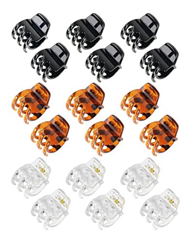 18-teilige Haarspangen, 3,5 cm Haarkrallen-Clips, rutschfeste Kiefer-Clips für Frauen und Mädchen – Schwarz