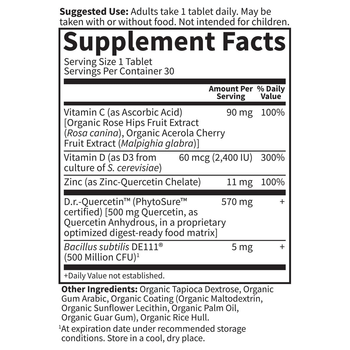 Garden of Life Quercetin Täglich – Immunsystem-Unterstützung mit Vitamin C, D & Probiotika – Dr. Formuliert – 30 Tabletten