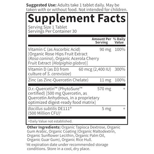 Garden of Life Quercetin Täglich – Immunsystem-Unterstützung mit Vitamin C, D & Probiotika – Dr. Formuliert – 30 Tabletten
