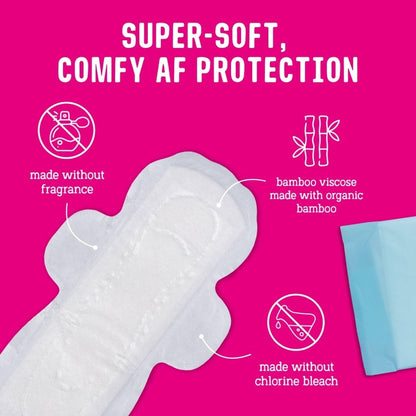 Flo - Nachtslipeinlagen (14 Stück) - Bio-Bambus Periodeneinlagen für Frauen - Starke Menstruation - Auslaufschutz - Mit Flügeln, ultradünn - Saugfähig, weich & atmungsaktiv - Pflanzlich – Vegan, tierversuchsfrei