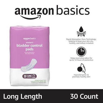 Inkontinenz-Einlagen für Damen, Lang, Postpartum, Blasenkontrolle, Ultimative Saugfähigkeit, Frischeschutz, Duftneutral, 30 Stück