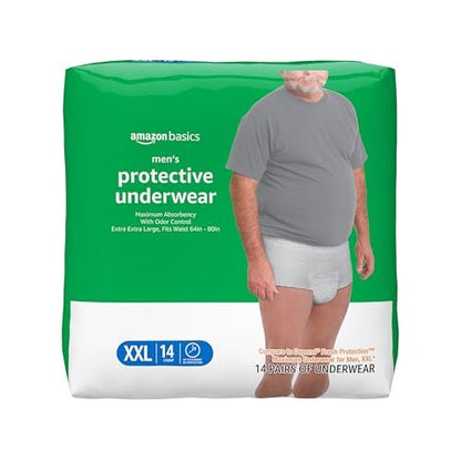 Maximale Saugfähigkeit Inkontinenzunterwäsche für Männer mit Auslaufschutz, 2X-Large, 14 Stück