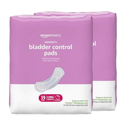 Inkontinenz-Einlagen für Frauen, Postpartum, Lang, Maximale Saugfähigkeit, Blasenkontrolle, Ungeduftet, 78 Stück (2 Packungen à 39)