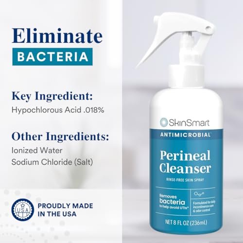 SkinSmart Antimicrobial Reinigungsspray für die Intimhygiene – 237 ml, ideal für Inkontinenzpflege und Wochenbett, entfernt Bakterien