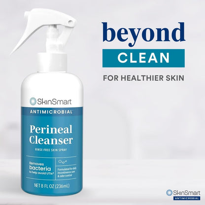 SkinSmart Antimicrobial Reinigungsspray für die Intimhygiene – 237 ml, ideal für Inkontinenzpflege und Wochenbett, entfernt Bakterien