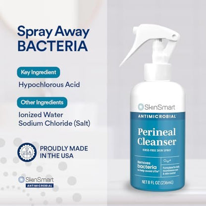 SkinSmart Antimicrobial Reinigungsspray für die Intimhygiene – 237 ml, ideal für Inkontinenzpflege und Wochenbett, entfernt Bakterien