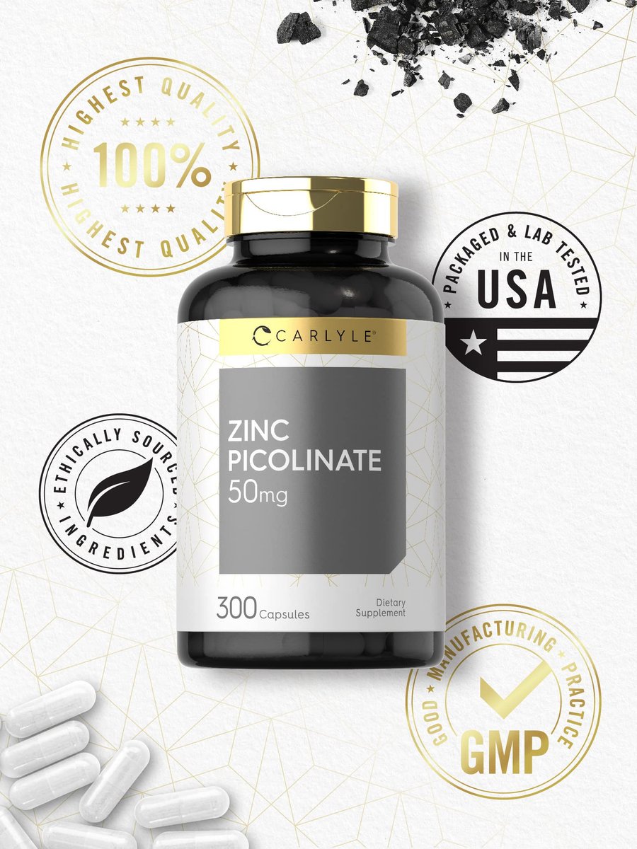 Carlyle Zink-Picolinat 50 mg Kapseln | 300 Stück | Nicht-GVO & Glutenfrei