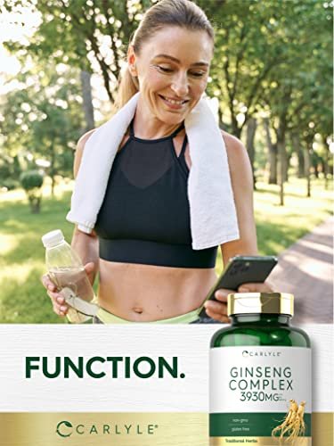 Carlyle Ginseng Komplex Kapseln | 200 Stück | Traditionelles pflanzliches Wurzelextrakt | Non-GMO und glutenfrei