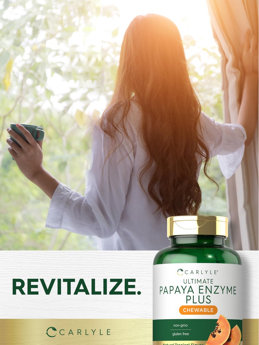 Carlyle Papaya-Enzym-Kautabletten | Vegetarisch, Nicht-GVO, Glutenfrei | Tropischer Geschmack | 300 Tabletten
