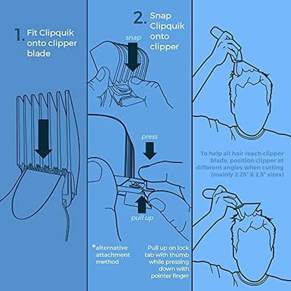 Clipquik Premium XL Clipper Guards - Extra stark und stabil, 1,75 Zoll (44 mm), 1,5 Zoll (38 mm), 1,25 Zoll (32 mm) (#14, #12, #10) Extra lange, große Führungskamm-Sets passend für die meisten Wahl-Haarschneider in voller Größe