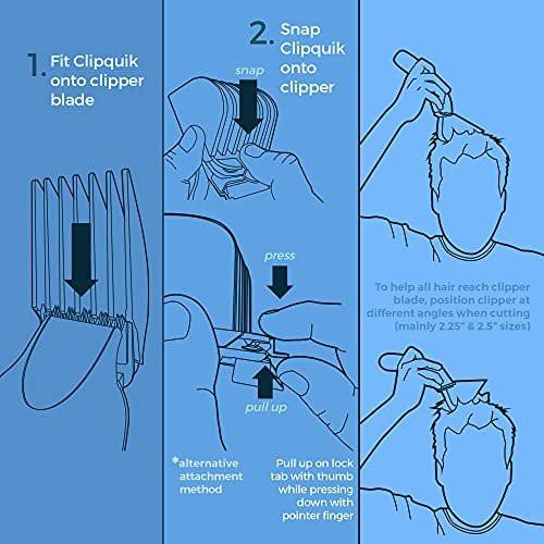 Clipquik Premium XL Clipper Guards - Extra stark und stabil, 1,75 Zoll (44 mm), 1,5 Zoll (38 mm), 1,25 Zoll (32 mm) (#14, #12, #10) Extra lange, große Führungskamm-Sets passend für die meisten Wahl-Haarschneider in voller Größe