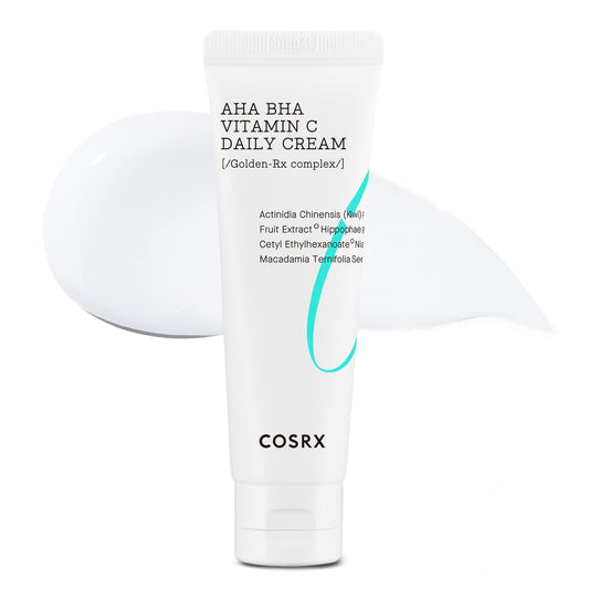 COSRX AHA BHA VITAMIN C Daily Cream 1.69 fl. oz 50 ml – Anti-Aging Gesichtscreme, polsternde Hautpflege mit natürlichen Fruchtextrakten, Korean Skincare