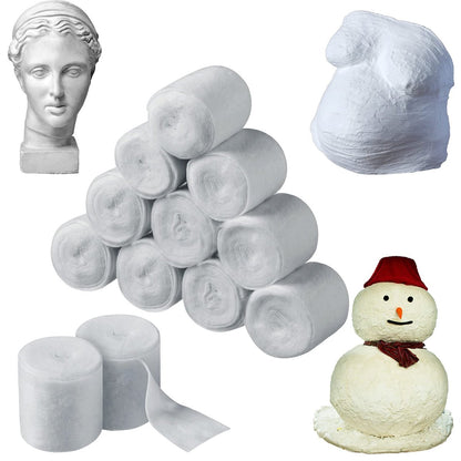 Nuanchu 12 Rollen Medizinische Baumwoll-Gips-Polsterrolle, einzeln verpackt, weicher Mullwickelverband, Unterguss-Polsterwickel, für Halloween-Verbandkunst, Körpergips, Maskenherstellung (5 cm x 2,7 m)