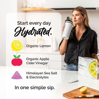 ROUTINE Morning Daily Hydration | Elektrolyt-Pulver-Päckchen | Zitrone, Apfelessig & Meersalz | Zuckerfrei, Keto & Paleo | 3. Partei getestet, 5 Sticks