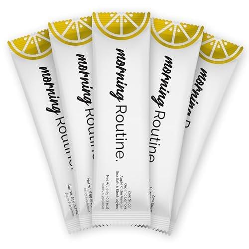 ROUTINE Morning Daily Hydration | Elektrolyt-Pulver-Päckchen | Zitrone, Apfelessig & Meersalz | Zuckerfrei, Keto & Paleo | 3. Partei getestet, 5 Sticks