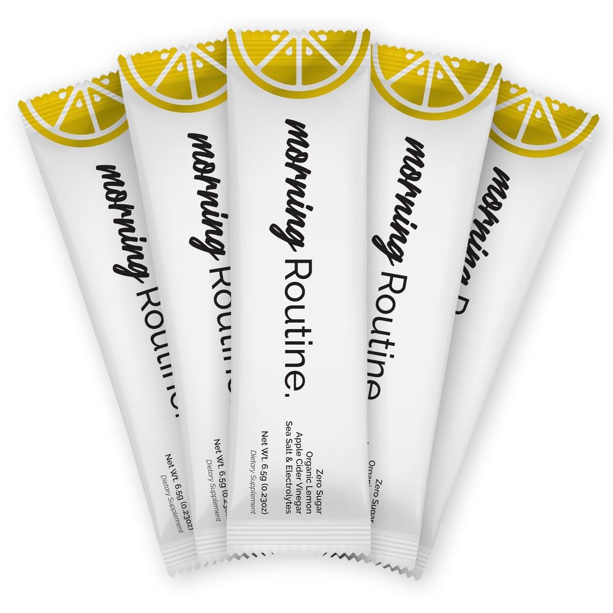 ROUTINE Morning Daily Hydration | Elektrolyt-Pulver-Päckchen | Zitrone, Apfelessig & Meersalz | Zuckerfrei, Keto & Paleo | 3. Partei getestet, 5 Sticks