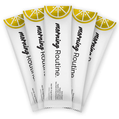 ROUTINE Morning Daily Hydration | Elektrolyt-Pulver-Päckchen | Zitrone, Apfelessig & Meersalz | Zuckerfrei, Keto & Paleo | 3. Partei getestet, 5 Sticks