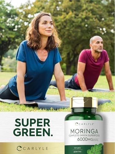 Carlyle Moringa Oleifera Kapseln | 180 Kapseln | Komplettes grünes Superfood für Frauen und Männer | aus Moringa-Blattpulver | Non-GMO und Glutenfrei