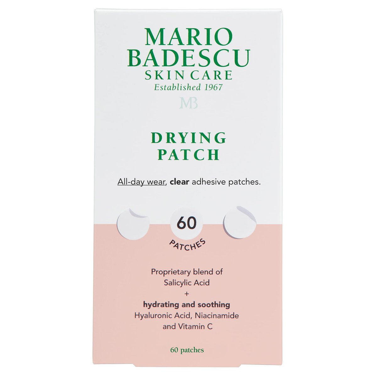 Mario Badescu Drying Patch – Unsichtbare Pickelabdeckung, 60 Stück, 12 mm, starke Haftung mit Vitamin C, vegan & tierversuchsfrei