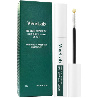 ViveLab Revive Therapy Serum – Wimpern- & Augenbrauenverstärker für natürliche, dichte Wimpern und Brauen – Koreanischer, dermatologisch entwickelter & hypoallergener Wachstumskit 0,35 oz