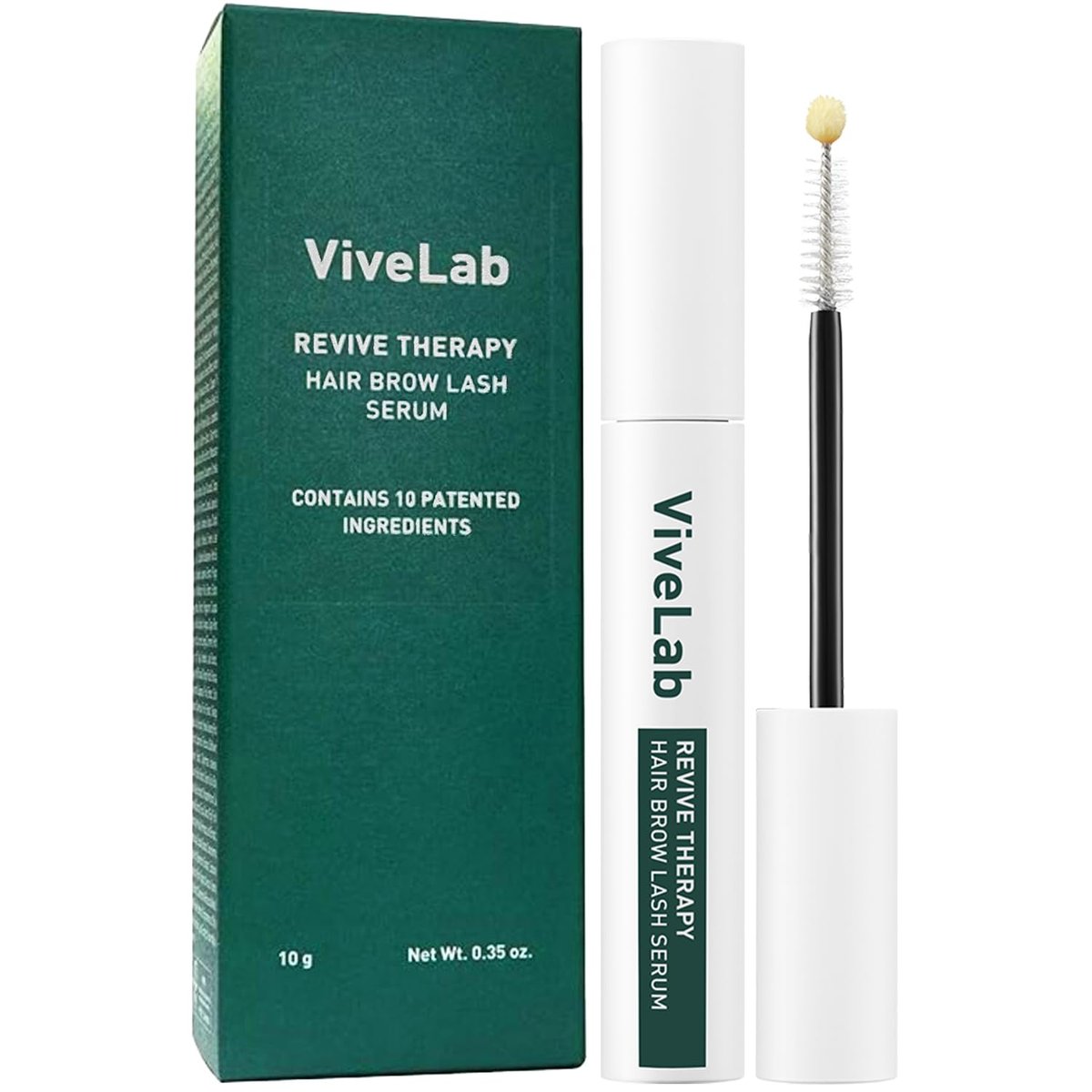 ViveLab Revive Therapy Serum – Wimpern- & Augenbrauenverstärker für natürliche, dichte Wimpern und Brauen – Koreanischer, dermatologisch entwickelter & hypoallergener Wachstumskit 0,35 oz